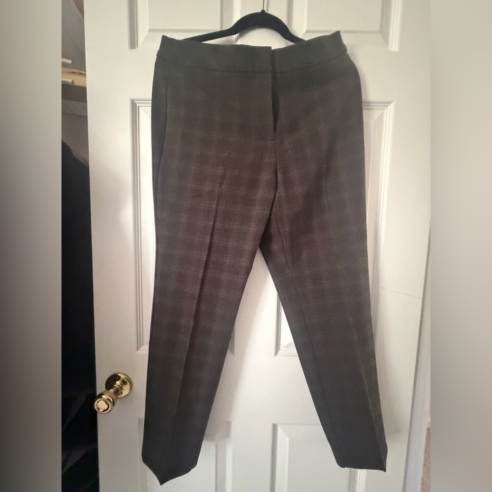 Investments Petite Plaid Trousers in Brown and Black